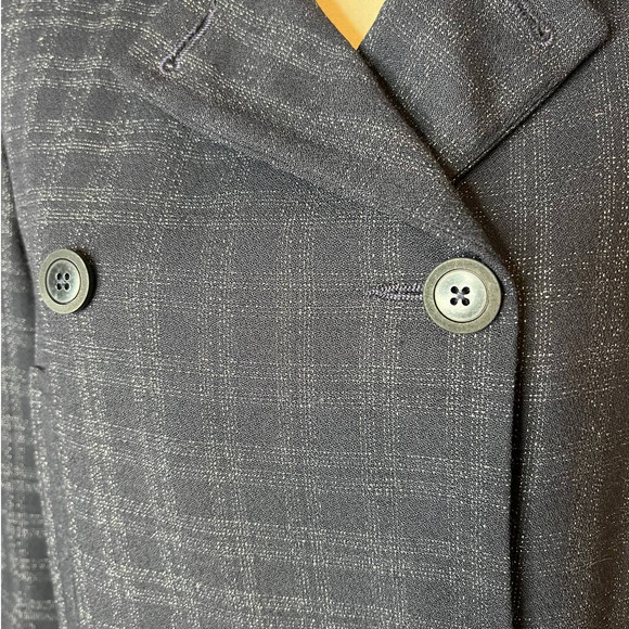 Vintage Alex de Bolzan Double Breasted  Overcoat in Gray w/Purple Plaid Size 4 - Picture 2 of 5